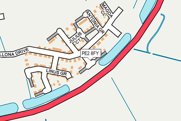 PE2 8FY map - OS OpenMap – Local (Ordnance Survey)