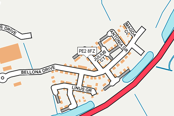 PE2 8FZ map - OS OpenMap – Local (Ordnance Survey)