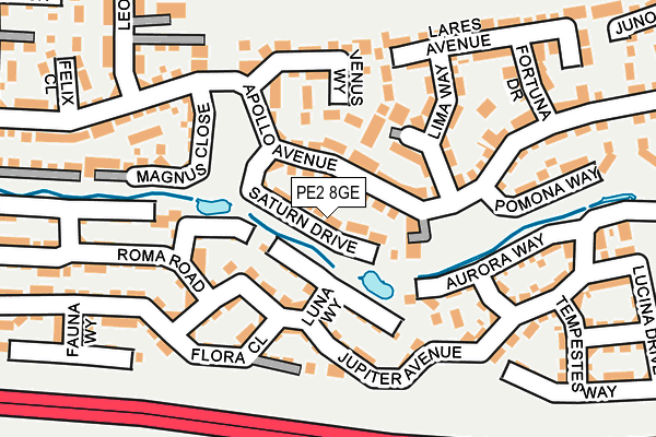 PE2 8GE map - OS OpenMap – Local (Ordnance Survey)