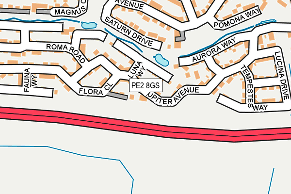 PE2 8GS map - OS OpenMap – Local (Ordnance Survey)