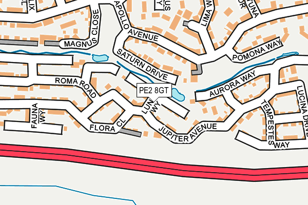 PE2 8GT map - OS OpenMap – Local (Ordnance Survey)