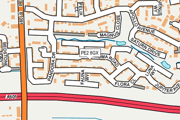 PE2 8GX map - OS OpenMap – Local (Ordnance Survey)