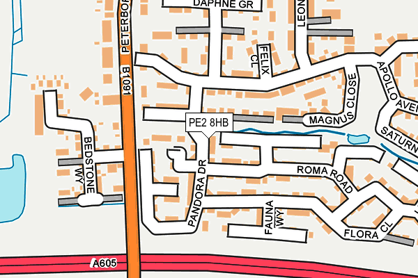 PE2 8HB map - OS OpenMap – Local (Ordnance Survey)