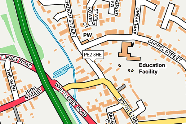 PE2 8HE map - OS OpenMap – Local (Ordnance Survey)