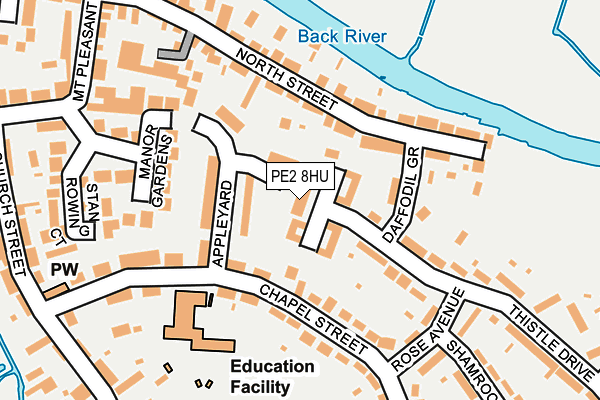 PE2 8HU map - OS OpenMap – Local (Ordnance Survey)