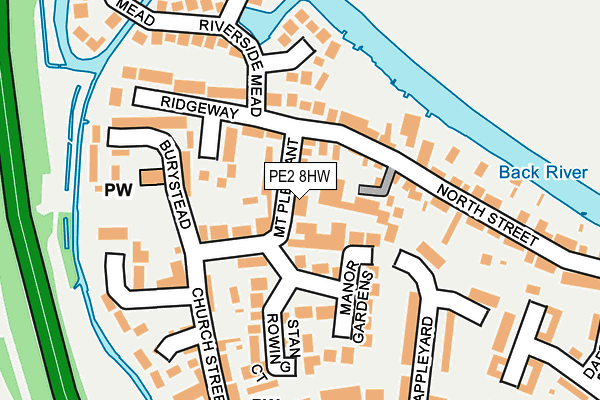 PE2 8HW map - OS OpenMap – Local (Ordnance Survey)