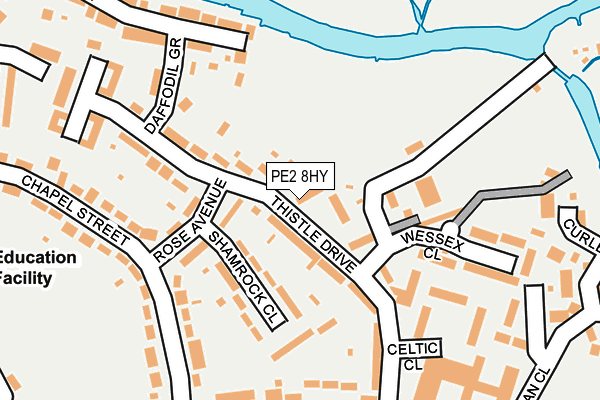 PE2 8HY map - OS OpenMap – Local (Ordnance Survey)