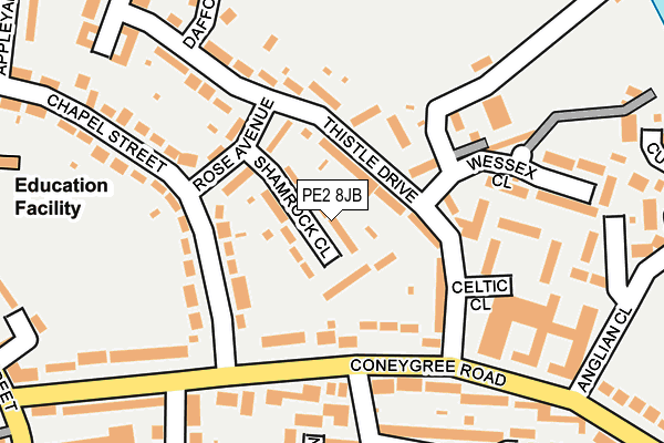 PE2 8JB map - OS OpenMap – Local (Ordnance Survey)