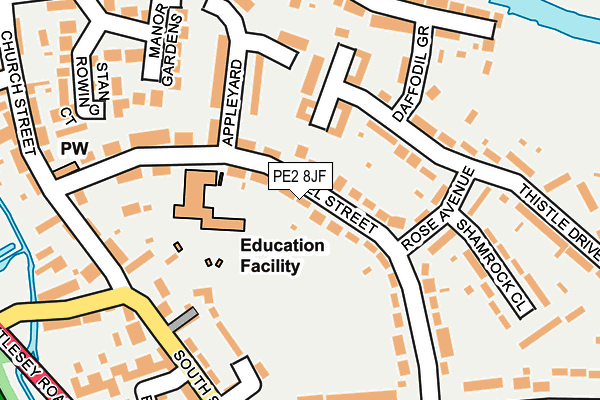 PE2 8JF map - OS OpenMap – Local (Ordnance Survey)