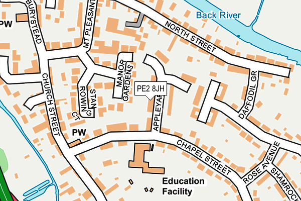 PE2 8JH map - OS OpenMap – Local (Ordnance Survey)