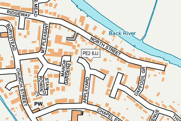 PE2 8JJ map - OS OpenMap – Local (Ordnance Survey)