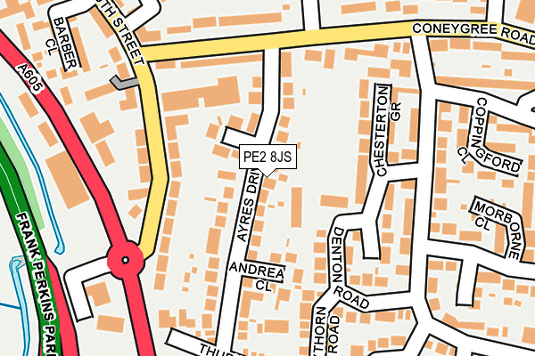 PE2 8JS map - OS OpenMap – Local (Ordnance Survey)