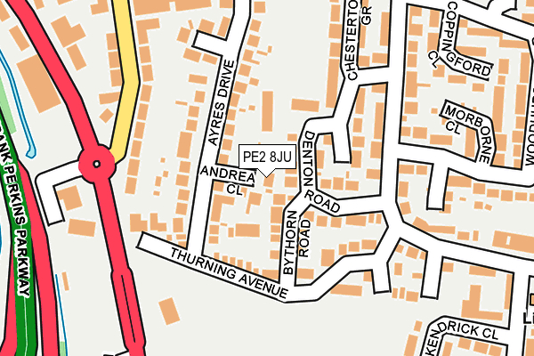 PE2 8JU map - OS OpenMap – Local (Ordnance Survey)