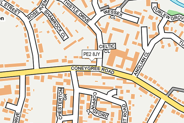 PE2 8JY map - OS OpenMap – Local (Ordnance Survey)