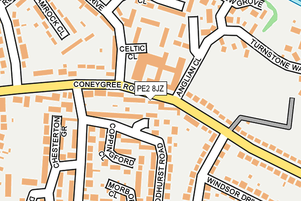 PE2 8JZ map - OS OpenMap – Local (Ordnance Survey)