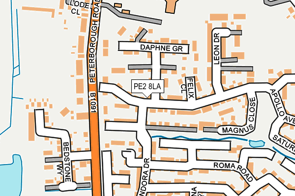 PE2 8LA map - OS OpenMap – Local (Ordnance Survey)