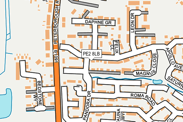 PE2 8LB map - OS OpenMap – Local (Ordnance Survey)