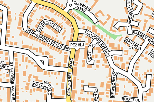 PE2 8LJ map - OS OpenMap – Local (Ordnance Survey)