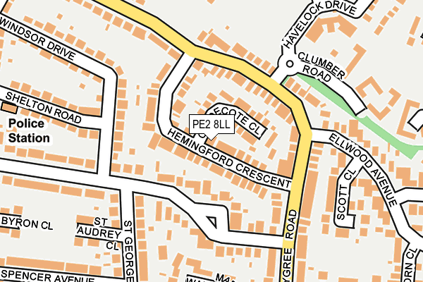 PE2 8LL map - OS OpenMap – Local (Ordnance Survey)