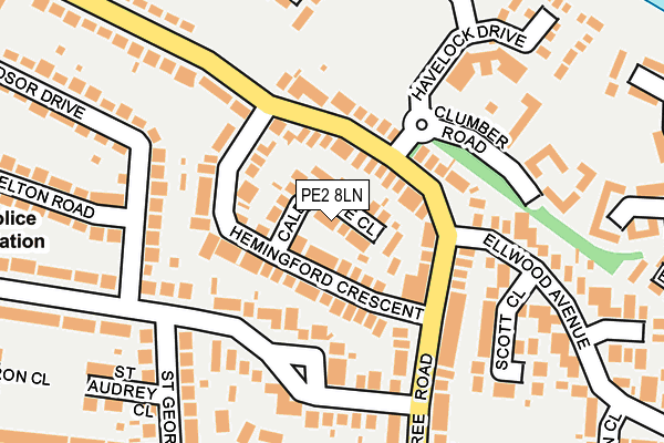 PE2 8LN map - OS OpenMap – Local (Ordnance Survey)