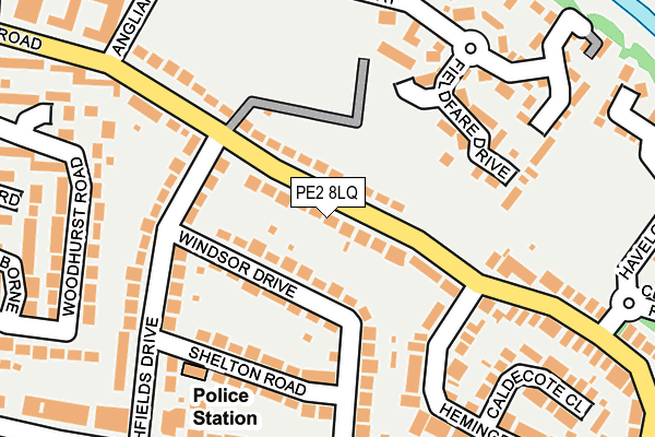 PE2 8LQ map - OS OpenMap – Local (Ordnance Survey)