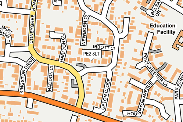 PE2 8LT map - OS OpenMap – Local (Ordnance Survey)