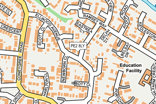 PE2 8LY map - OS OpenMap – Local (Ordnance Survey)