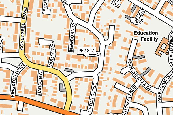 PE2 8LZ map - OS OpenMap – Local (Ordnance Survey)