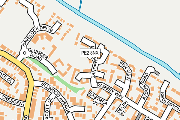 PE2 8NX map - OS OpenMap – Local (Ordnance Survey)
