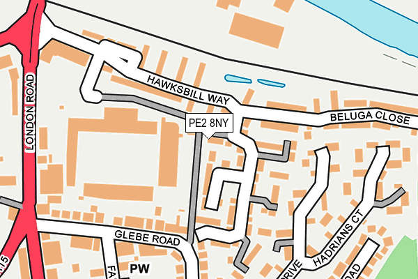 PE2 8NY map - OS OpenMap – Local (Ordnance Survey)
