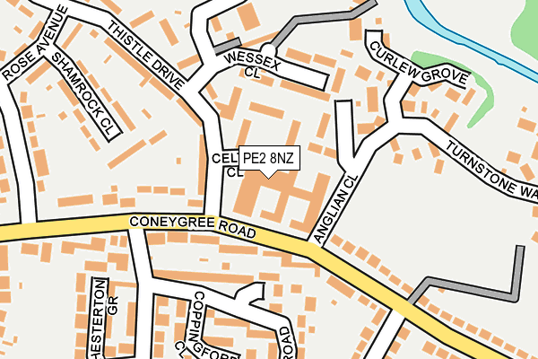 PE2 8NZ map - OS OpenMap – Local (Ordnance Survey)