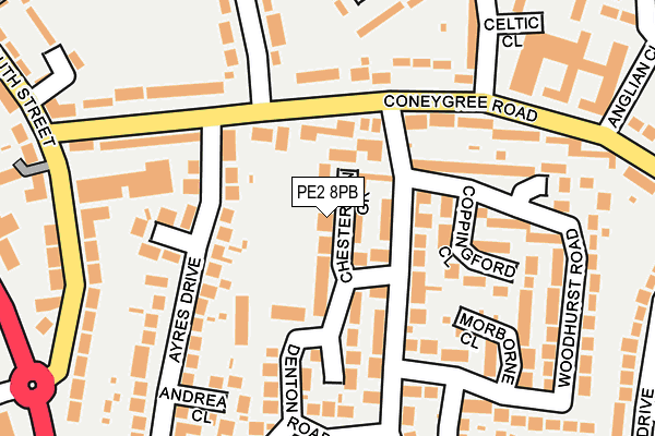 PE2 8PB map - OS OpenMap – Local (Ordnance Survey)