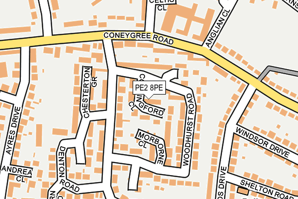 PE2 8PE map - OS OpenMap – Local (Ordnance Survey)