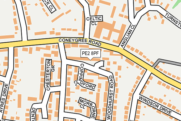 PE2 8PF map - OS OpenMap – Local (Ordnance Survey)