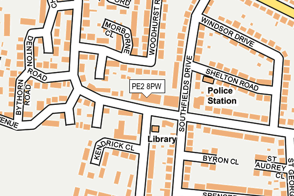 PE2 8PW map - OS OpenMap – Local (Ordnance Survey)