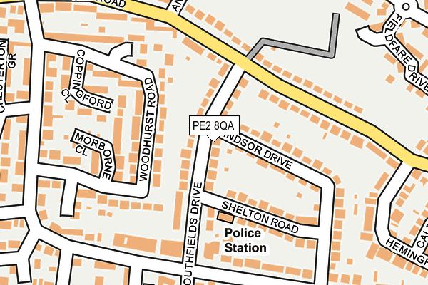 PE2 8QA map - OS OpenMap – Local (Ordnance Survey)