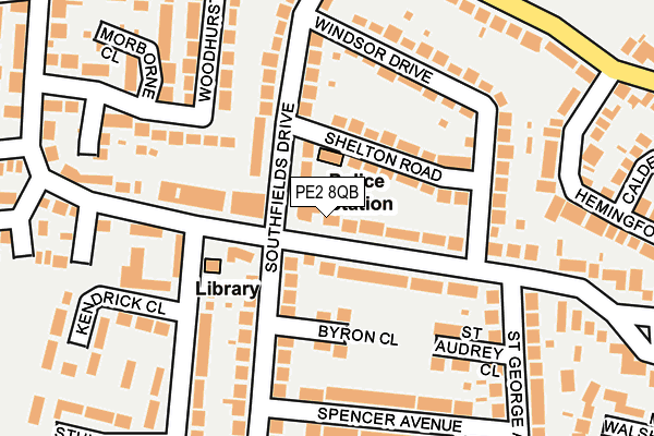 PE2 8QB map - OS OpenMap – Local (Ordnance Survey)