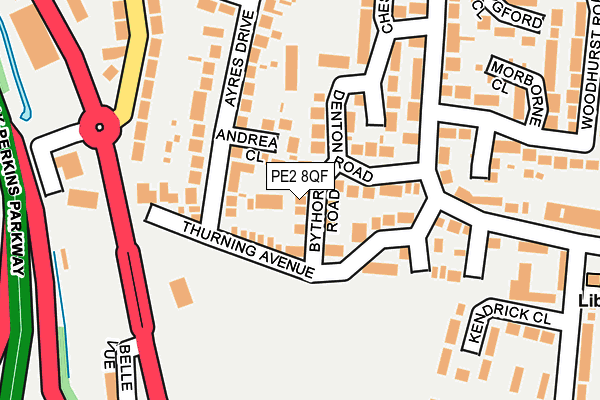 PE2 8QF map - OS OpenMap – Local (Ordnance Survey)