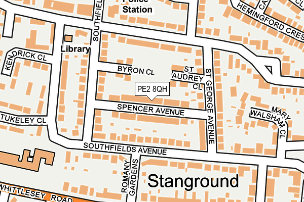 PE2 8QH map - OS OpenMap – Local (Ordnance Survey)