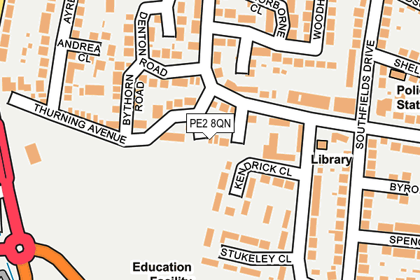 PE2 8QN map - OS OpenMap – Local (Ordnance Survey)