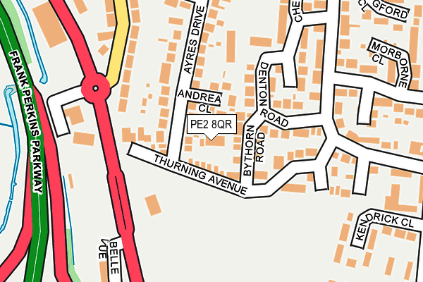 PE2 8QR map - OS OpenMap – Local (Ordnance Survey)