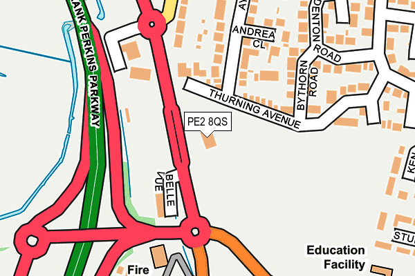 PE2 8QS map - OS OpenMap – Local (Ordnance Survey)