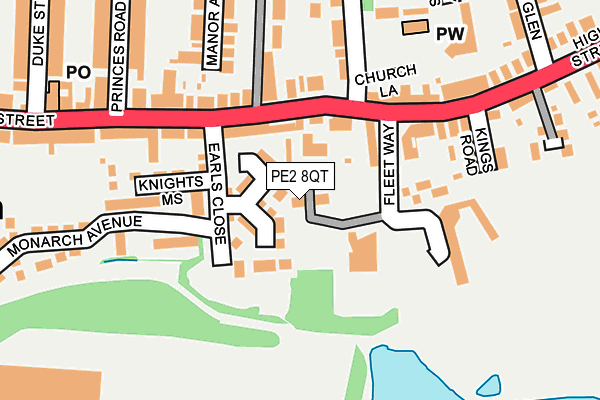 PE2 8QT map - OS OpenMap – Local (Ordnance Survey)
