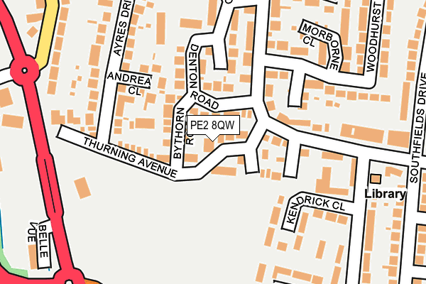 PE2 8QW map - OS OpenMap – Local (Ordnance Survey)