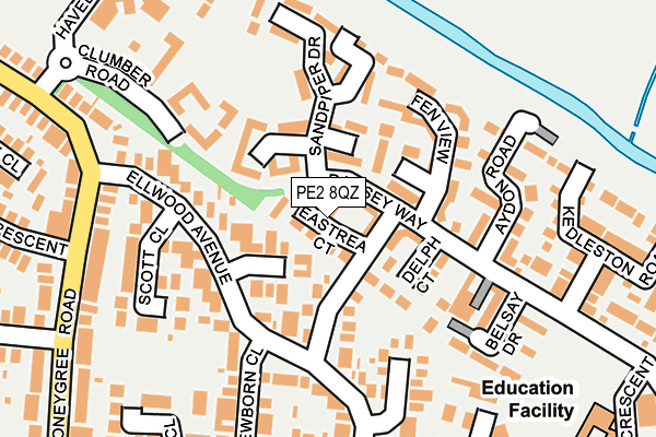 PE2 8QZ map - OS OpenMap – Local (Ordnance Survey)