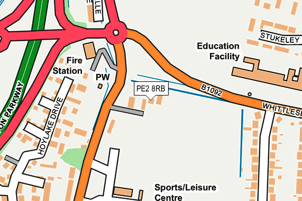 PE2 8RB map - OS OpenMap – Local (Ordnance Survey)