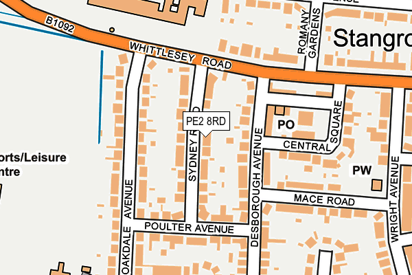 PE2 8RD map - OS OpenMap – Local (Ordnance Survey)