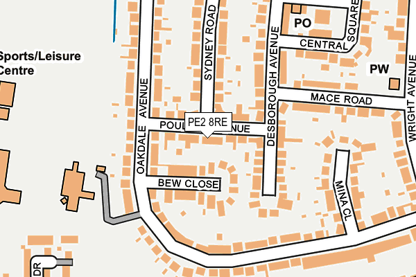PE2 8RE map - OS OpenMap – Local (Ordnance Survey)