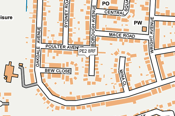 PE2 8RF map - OS OpenMap – Local (Ordnance Survey)