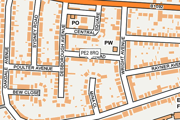 PE2 8RQ map - OS OpenMap – Local (Ordnance Survey)